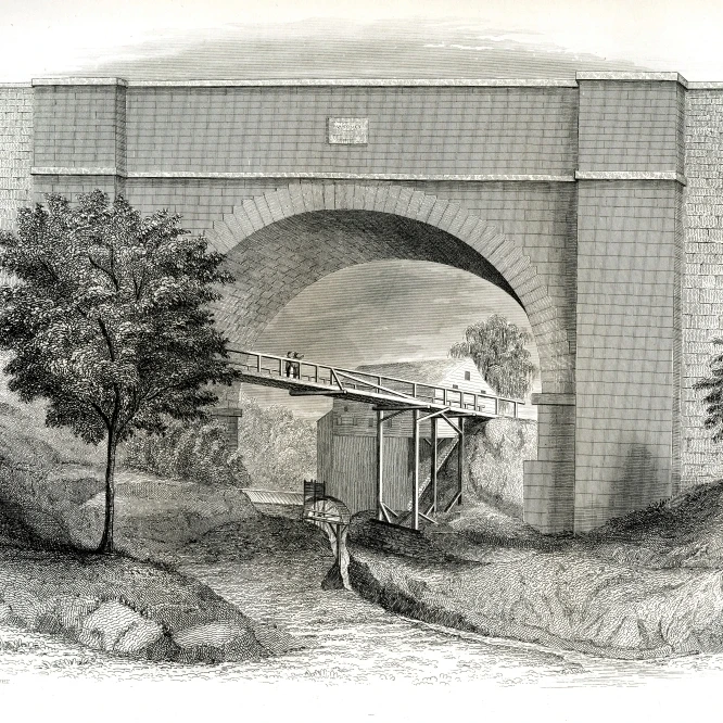 Croton Aqueduct плакат с изображением моста печать Мэри Эванс картина Libraryins.