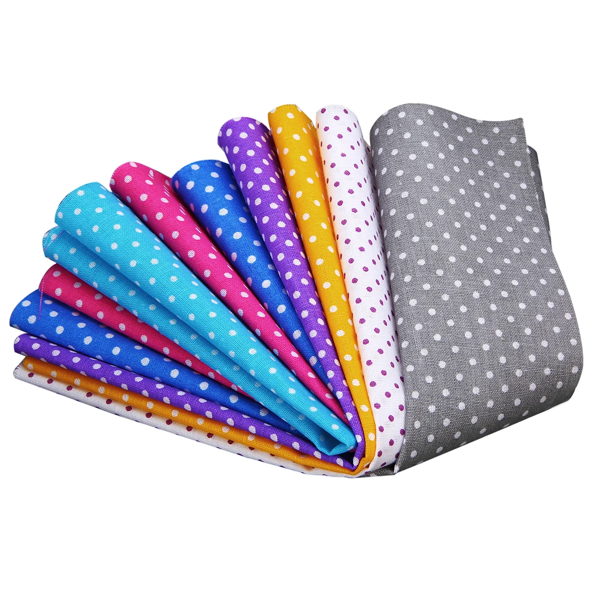 8pcs Colorful Wave Point Print Fabric Cloth 25*25cm Squares Pre Cut 100% Cotton Quilt Quarters DIY Home Decoration | Дом и сад