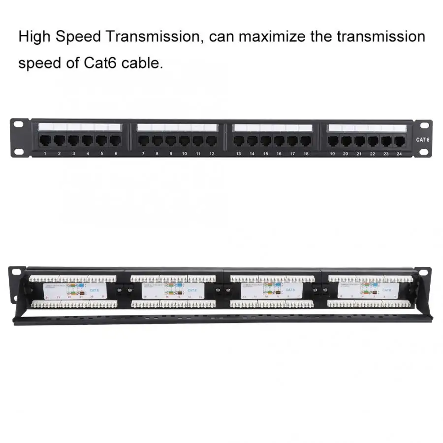 24 порта монтируемая плата для передачи данных Высокоскоростная CAT6 CAT-6 сетевая