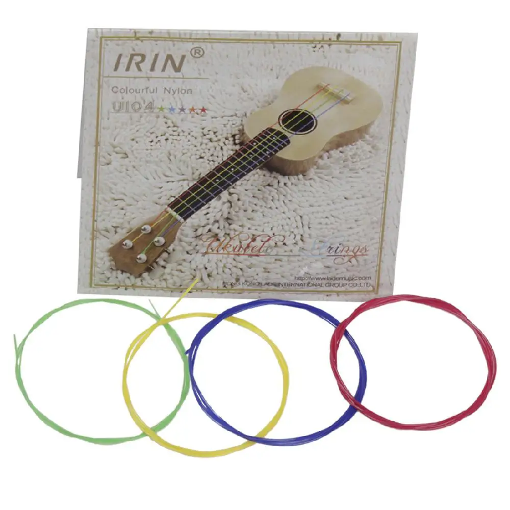 

IRIN 4pcs Ukulele Guitar Strings Set Colorful Nylon Strings 0.56mm/0.71mm/0.81mm/0.56mm for 21/23/26 Inch Ukulele Universal U104