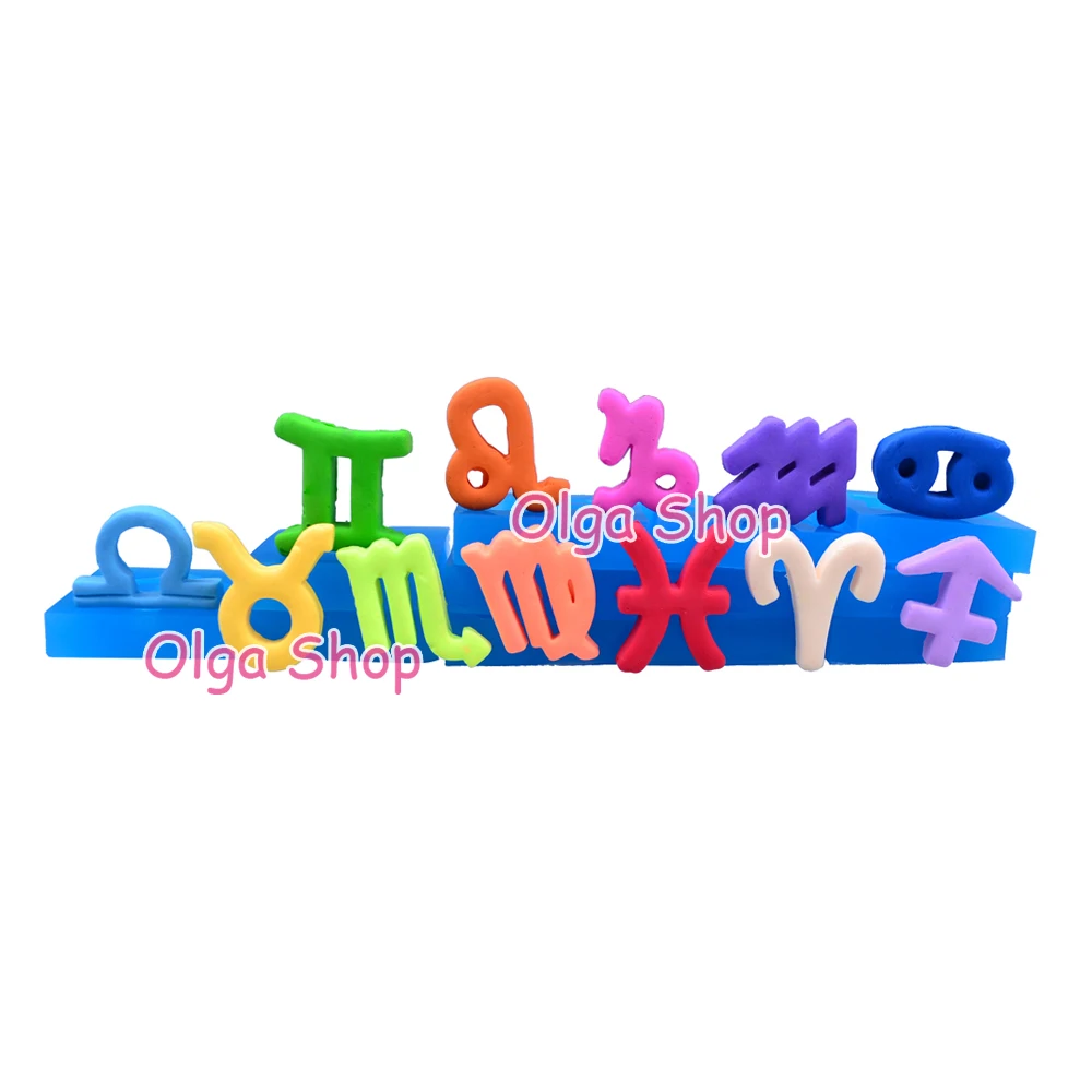 PYL506 PYL517 1 набор 12 шт. знаков зодиакальной силиконовой формы знаки зодиака форма