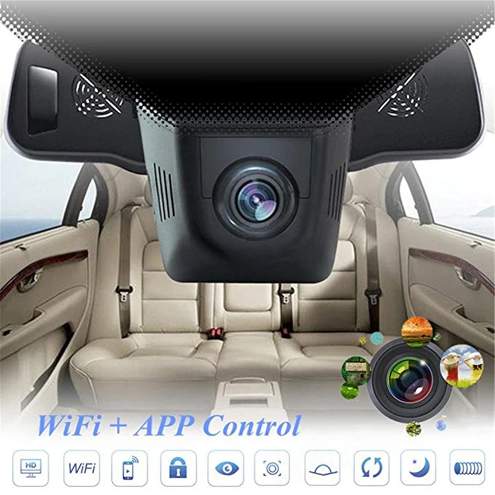 Full HD 1080P Автомобильный видеорегистратор встроенный WiFi 160 градусов широкоугольная