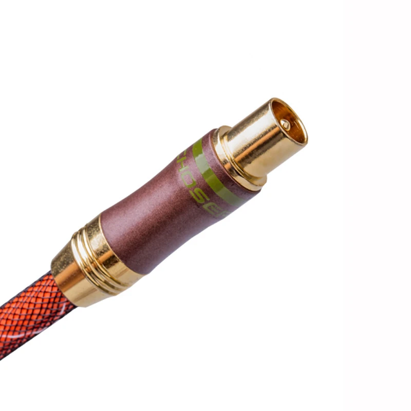 Choseal HD tv RF кабель 1 5 м RCA штекер 90 градусов Позолоченный разъем 75 Ом коаксиальный