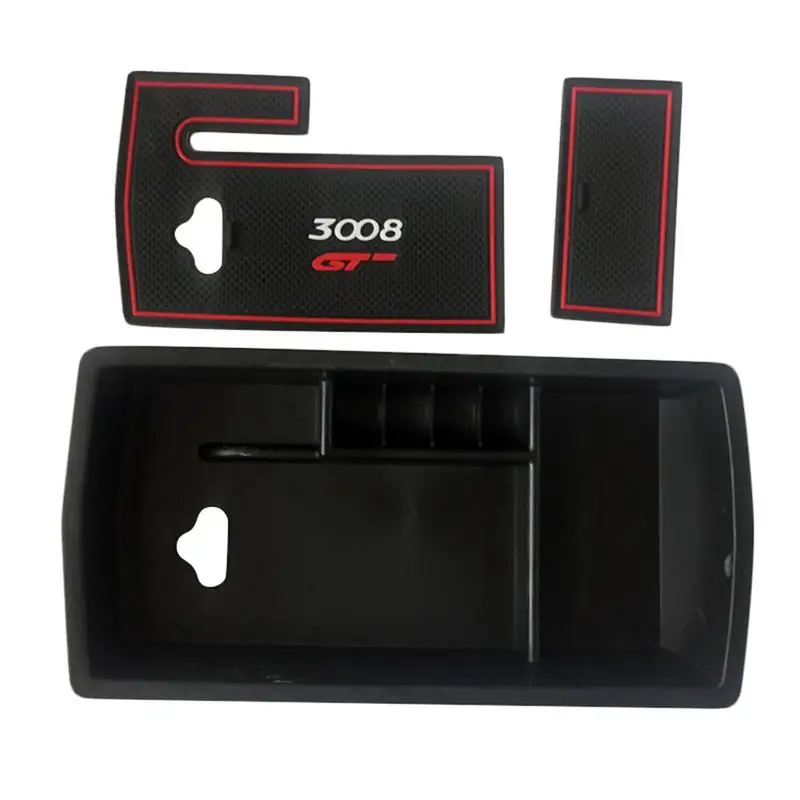 Hot Storage Box Arm Rest Glove Tray Bin Container Holder Fit For Peugeot 3008 3008GT 2016-2018 Interior Armrest Central Console |