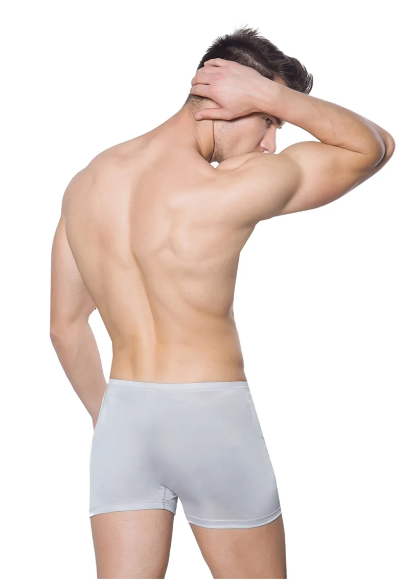 2 шт/партия 100% натуральный шелк мужские боксеры Мужское нижнее белье мужское