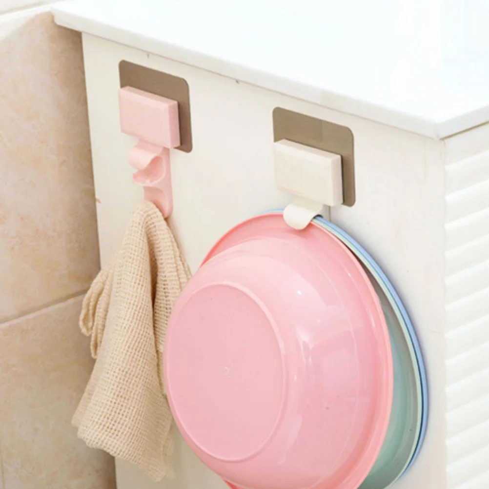 

1PC Storage Hook Free Punching Wall Rack Washbasin Self Adhesive Hanging Plastic Save Space Holder for Kitchen Bathroom