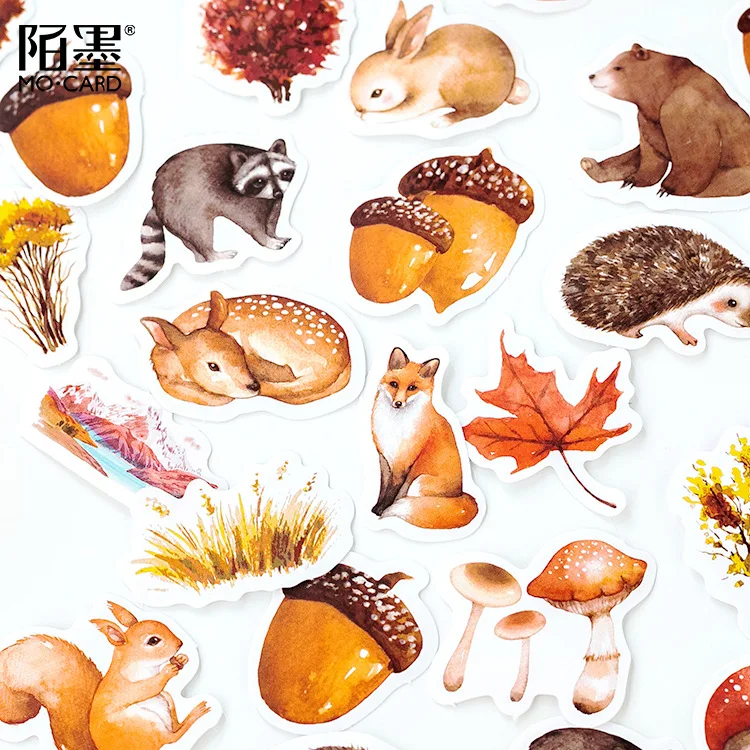 45/46 Pcs Autumn Stickers Forest Sticker Set DIY Deco Planner Bullet Journal | Канцтовары для офиса и дома