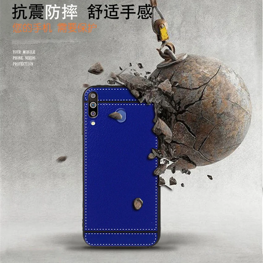 Чехол для Samsung Galaxy M30 SM-M305F SM-M305F/DS кожаный чехол 6 4 дюйма деловой мягкий черный