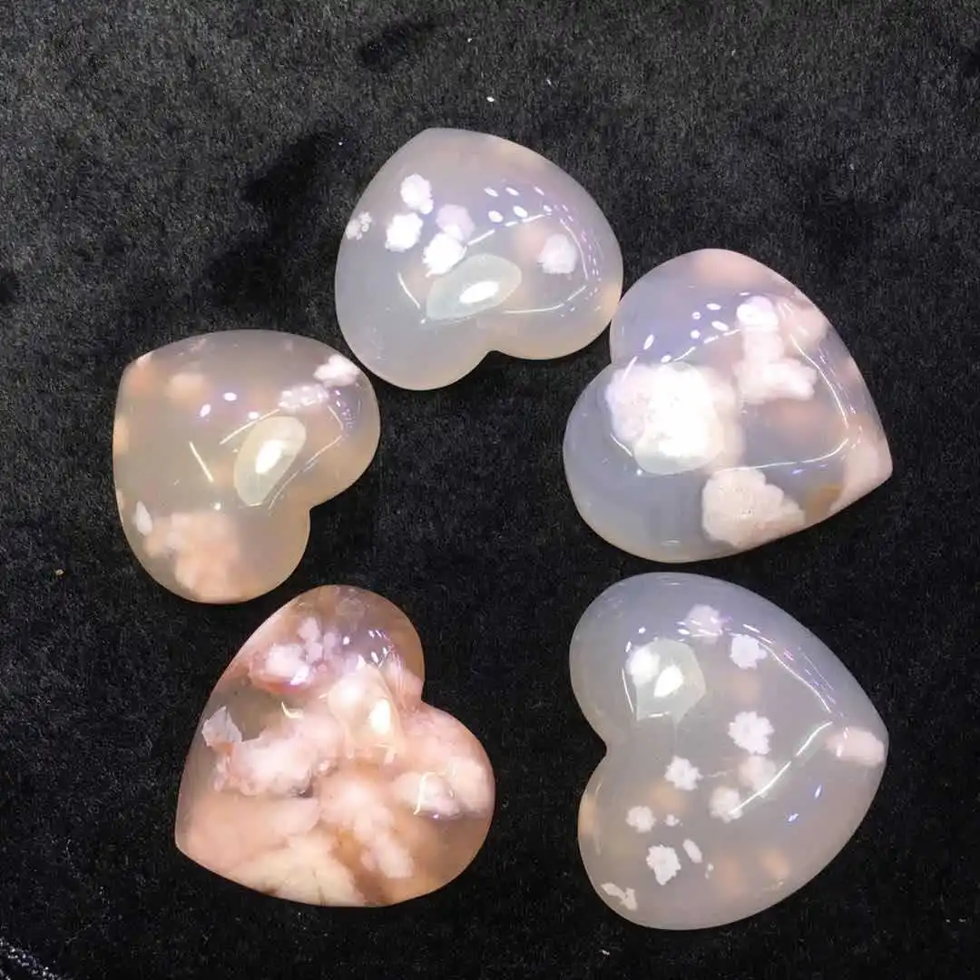 Wholesale natural variety of colorful cherry blossom agate various pendants diy