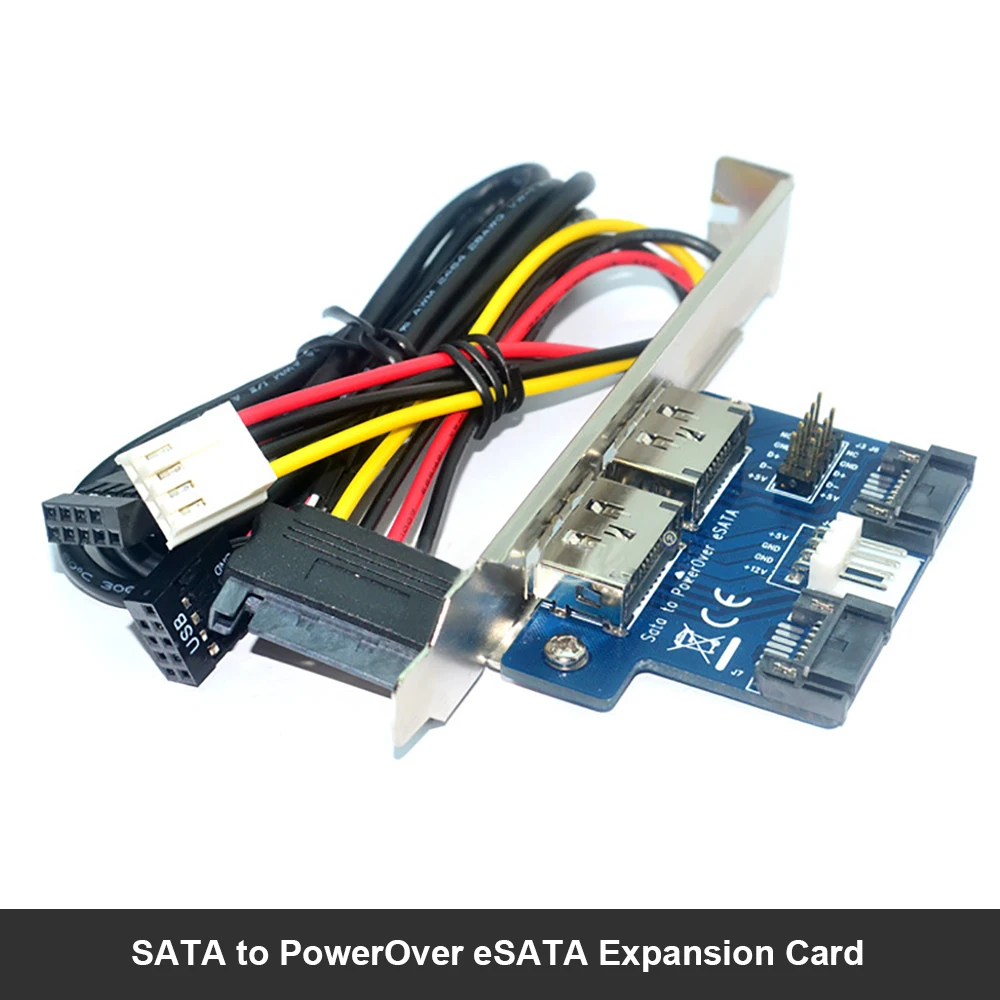 SATA для питания по eSATA Riser Card Expansion к ESATA с 5 В/12 в блок компьютера добавить на карты