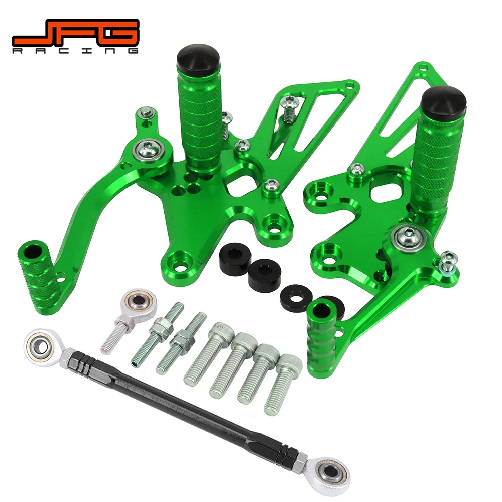 Алюминиевые CNC Регулируемые подножки для мотоцикла педали задний Набор KAWASAKI