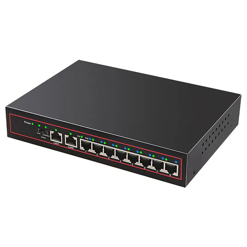 Diewu 10 Port Spoe Gigabit Ethernet Network Switch 10/100Mpbs Hub 8 Ports Poe Power Injector For Ip Camera(Eu Plug) | Компьютеры и