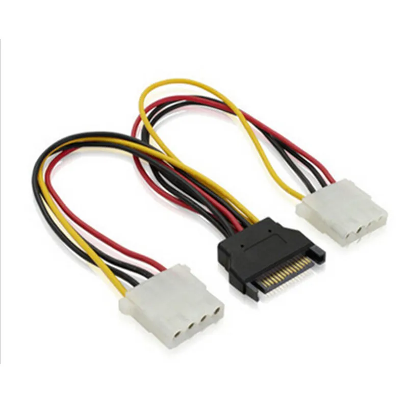 18 см компьютер ATX удлинитель питания 15 Pin SATA папа 2 Женский 4 IDE HDD силовой кабель