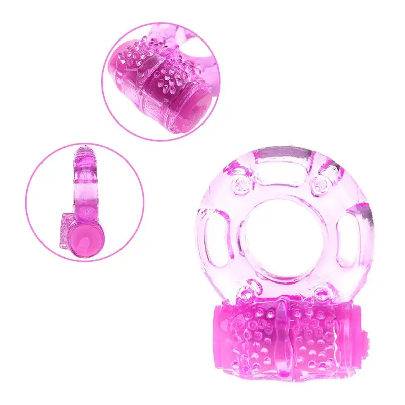 Секс рукав для пальца ABS бабочка Вибрация задержка кольцевой замок Кристалл