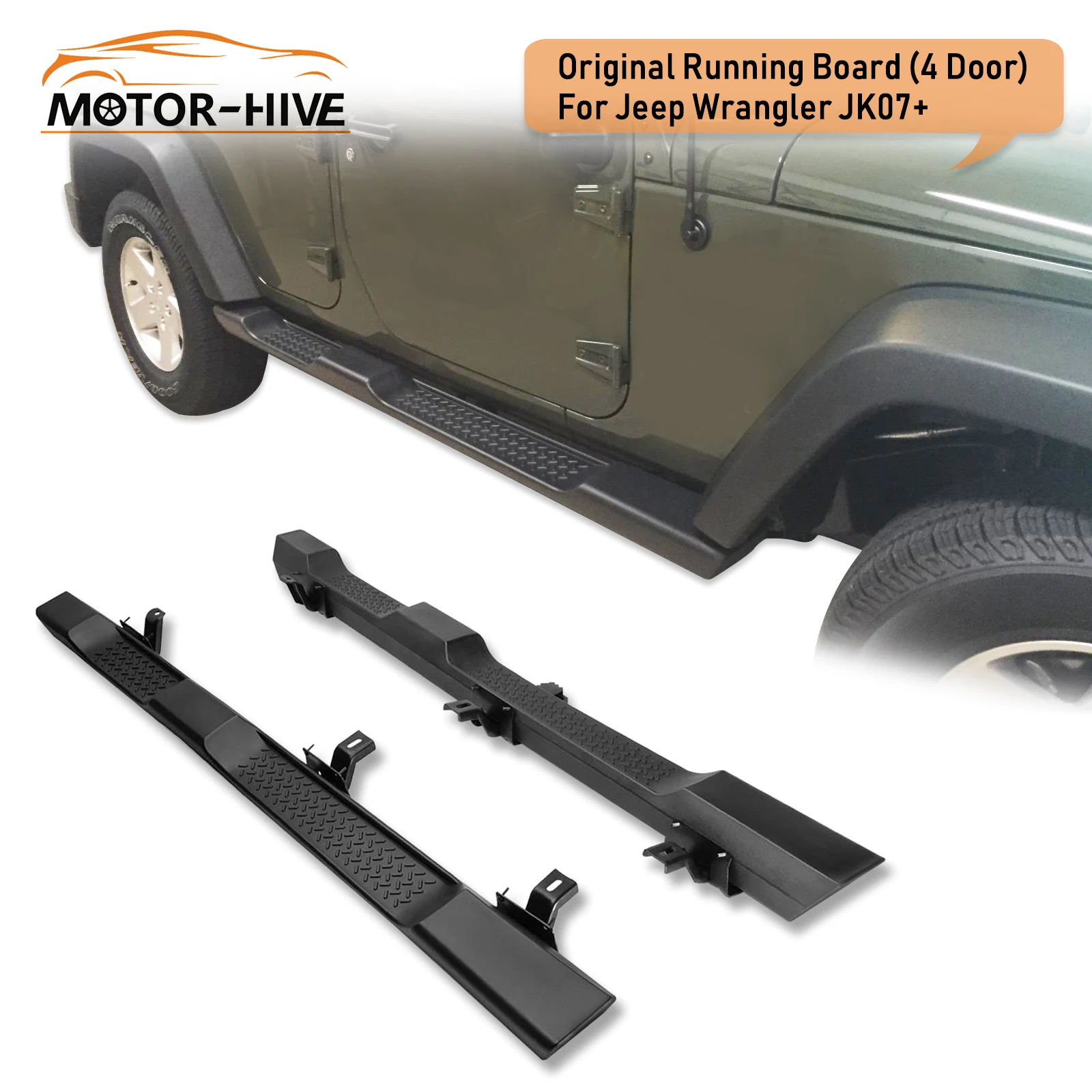 Боковой шаг для 2007 2017 Jeep Wrangler JK ABS неограниченное количество 4DR беговые доски Nerf Bars