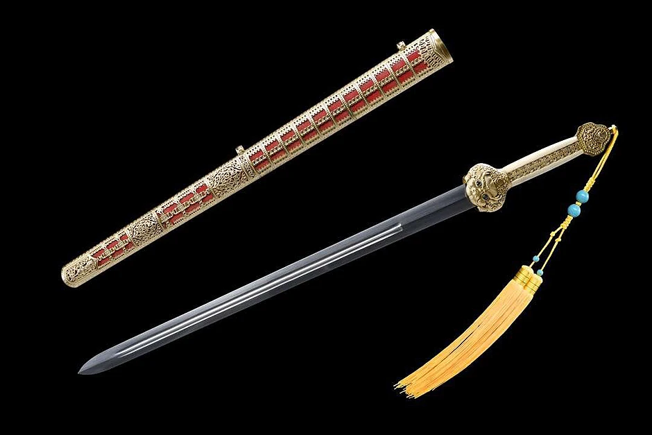 Classical Yongle sword lFully Hand-made Ming Dynasty Sword Damascus Folded Steel Polished Collection | Дом и сад