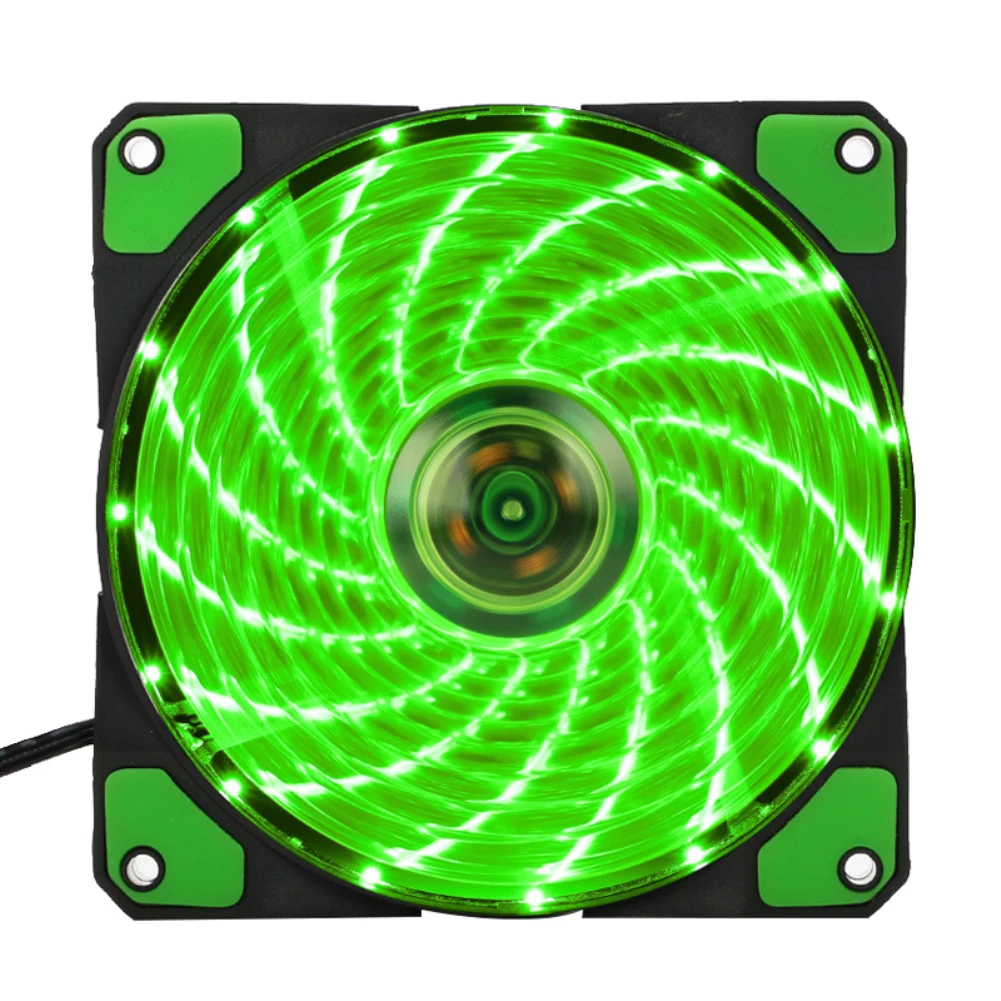 120*120*25 мм 12 В 15 огней LED ультра тихий компьютер ПК Вентилятор Корпус Охлаждающий