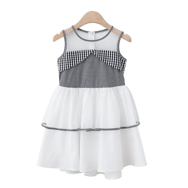 Платье принцессы без рукавов в клетку для девочек 2019 | Детская одежда и обувь