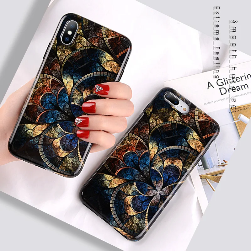 Футляр для телефона Lovebay Flower для iPhone X 8 7 Plus с гладким IMD классическим рисунком, чехол из мягкого силикона Retro on.