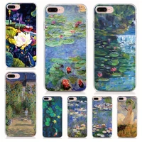 for one plus 6 6t 5 5t x 3 2 one soft tpu silicone case print monet garden lotus back cover protective coque shell phone cases