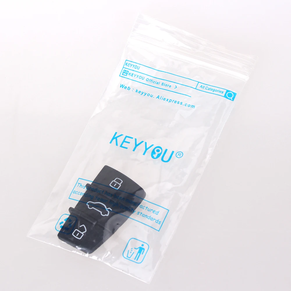 KEYYOU 3 кнопки сменная резиновая накладка брелок для Audi A3 A4 A5 A6 A8 Q5 Q7 TT S LINE RS чехол