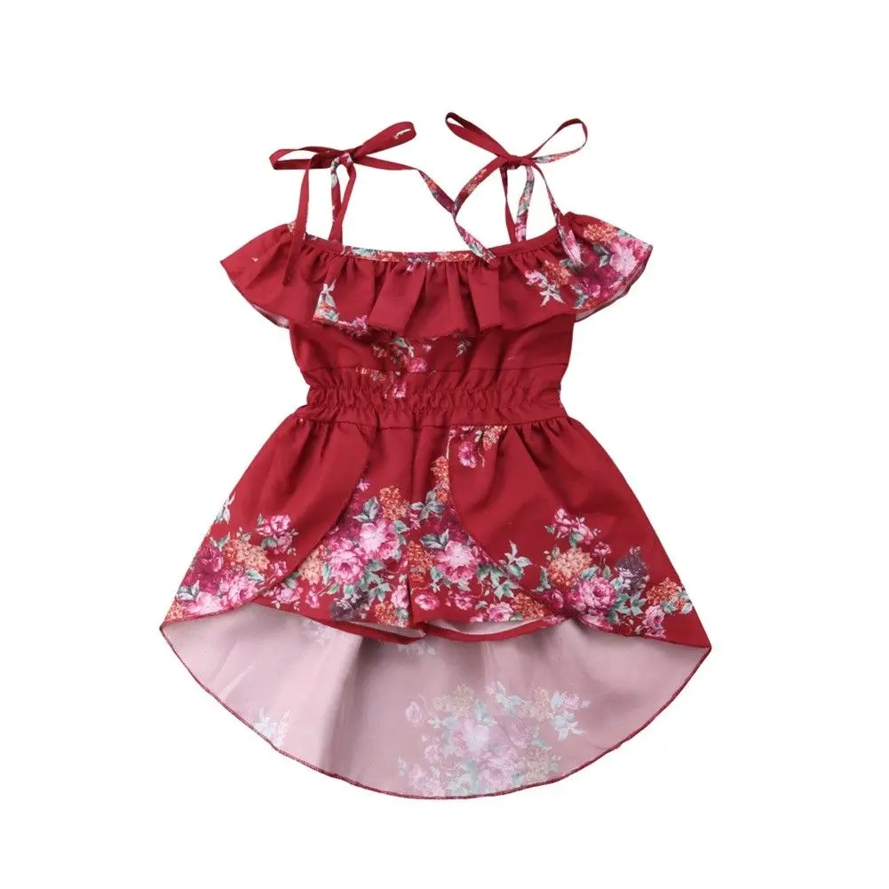 Boho/модное милое детское платье с цветочным рисунком для маленьких девочек