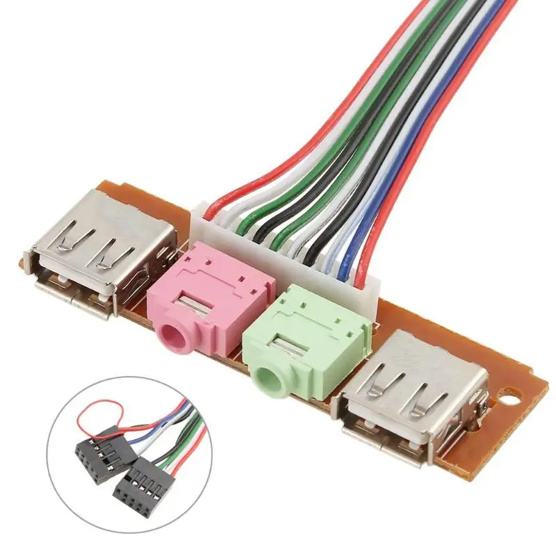 I/0 аудиовыход двойная USB Фронтальная панель кабель аудио передняя монтажный