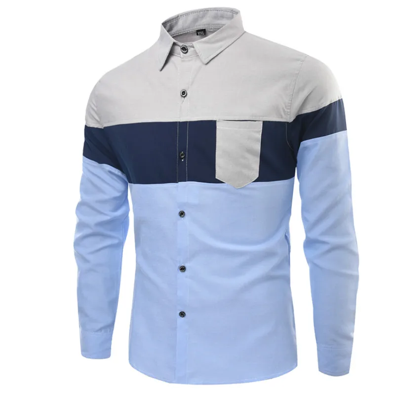 2019 новый модный бренд Camisa Masculina рубашка с длинными рукавами для мужчин корейский