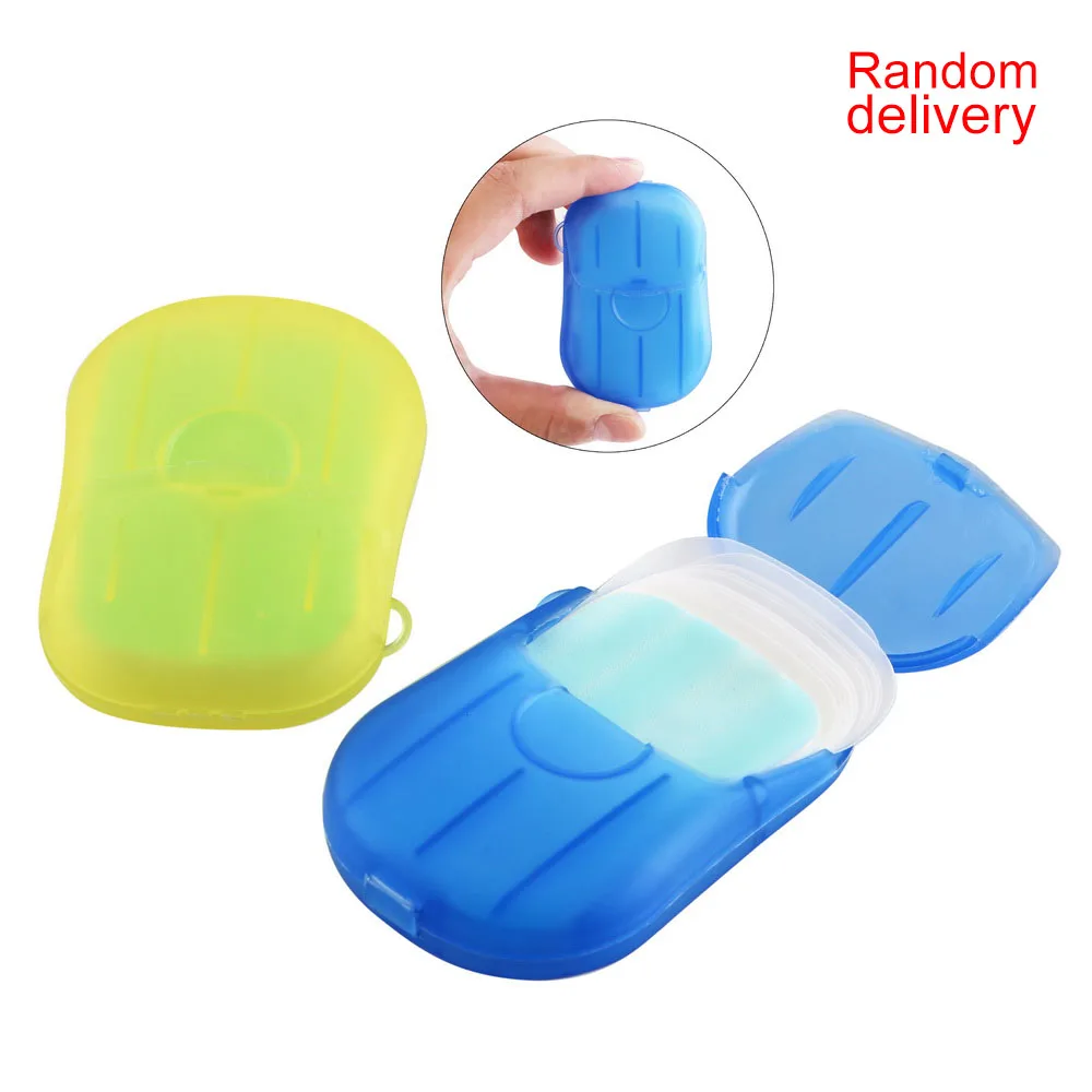 20 шт./кор. Портативный мыло Бумага антибактериальные разные цвета мытье рук