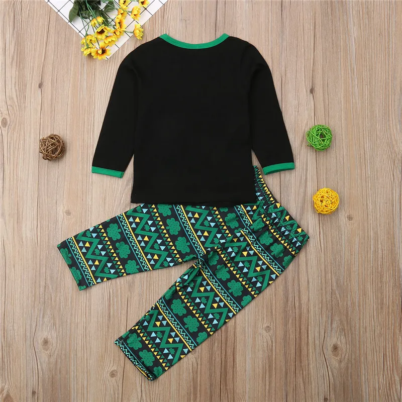 Комплект из топа и штанов для маленьких девочек футболка с длинными рукавами