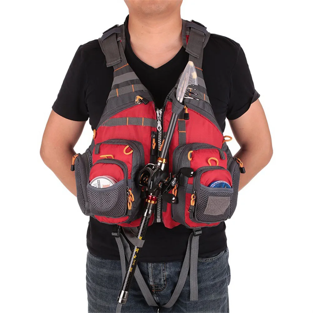 

Outdoor Vest Fishing Safety Life Jacket Breathable Polyester Mesh Fishing Vest for Swimming Sailing Boating Kayak Floating
