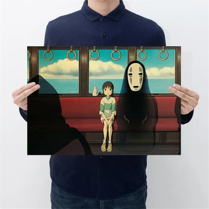 Классический Hayao Miyazaki аниме Унесенные призраками старинные плакаты украшения