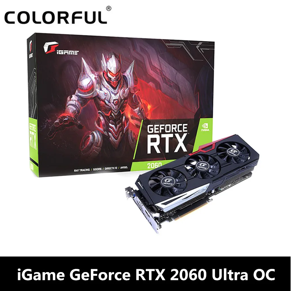 Оригинальный красочный iGame GeForce RTX 2060 Ultra OC видео Графическая карта для игровой 6 ГБ