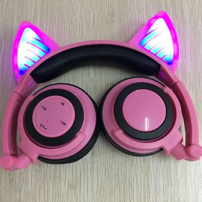 Bluetooth гарнитура с кошачьими ушками спортивный ремень пшеничная Складная