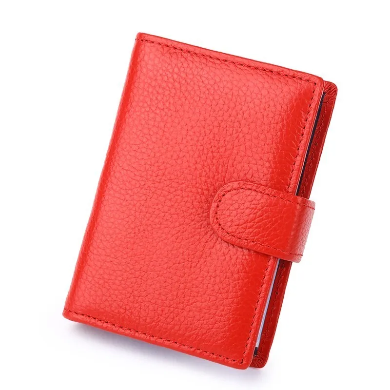 Кредитной ID держатель для карт женщин Путешествия бизнес Чехол Красный