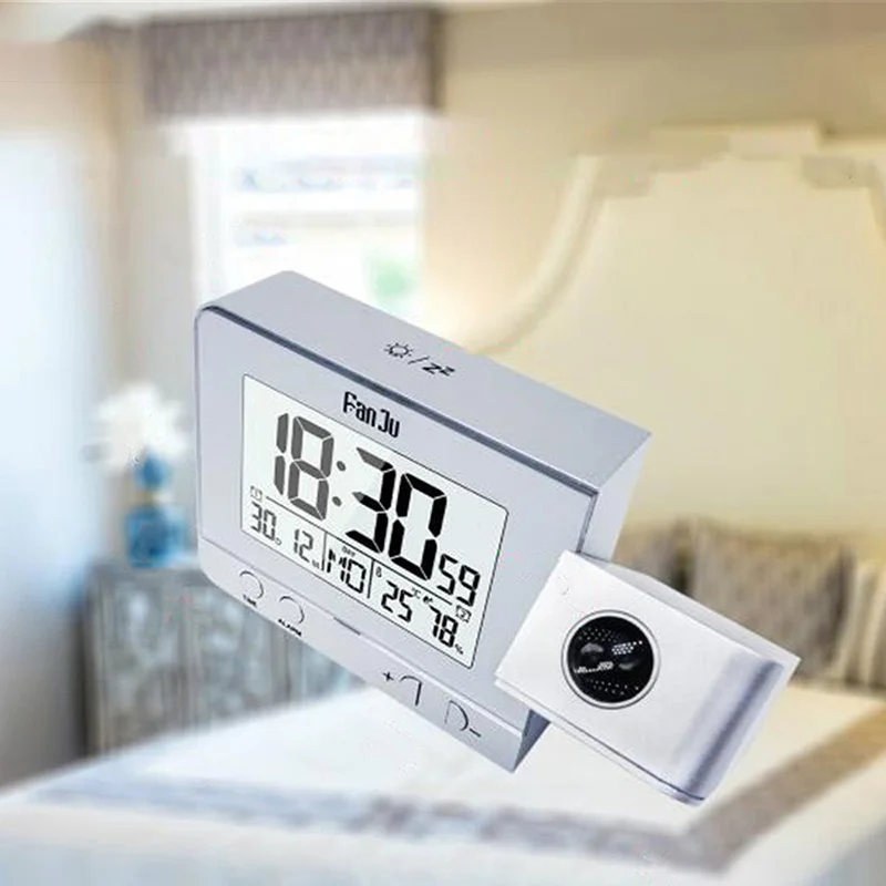 Проекционный Будильник USB зарядное устройство Повтор двойной Подсветка