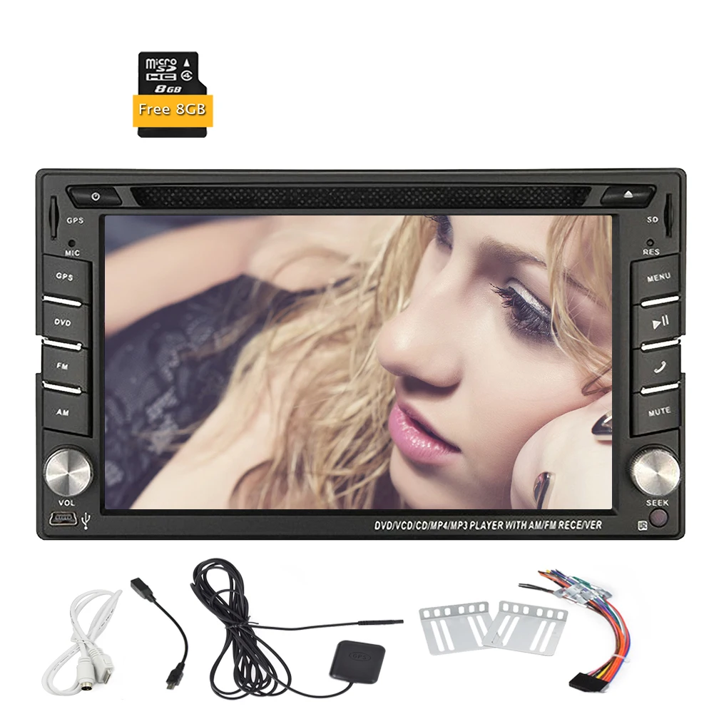 6 2 &quotдвойной Din сенсорный экран автомобиля Радио DVD CD плеер Bluetooth FM GPS для