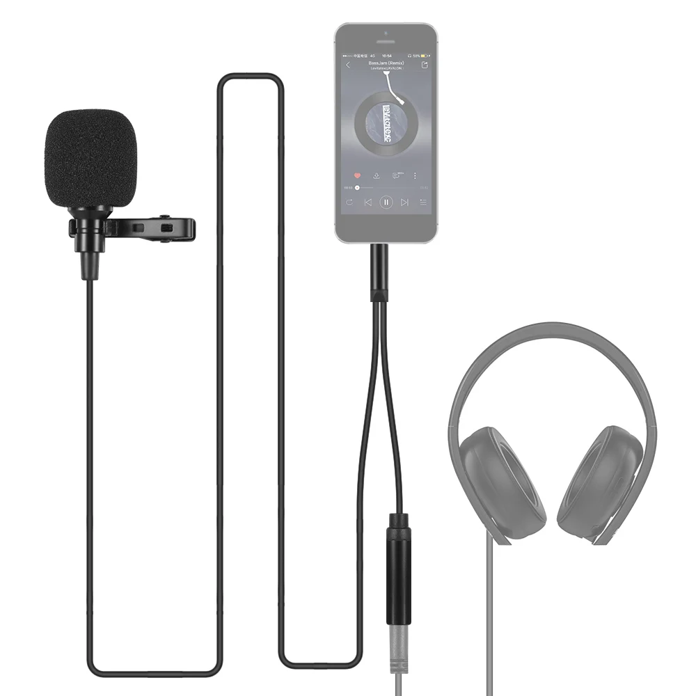Mini Clip-on Lapel Lavalier Condenser Microphone with 3.5mm Headphone Output Jack for iPhone iPad Android Smartphone PC | Электроника