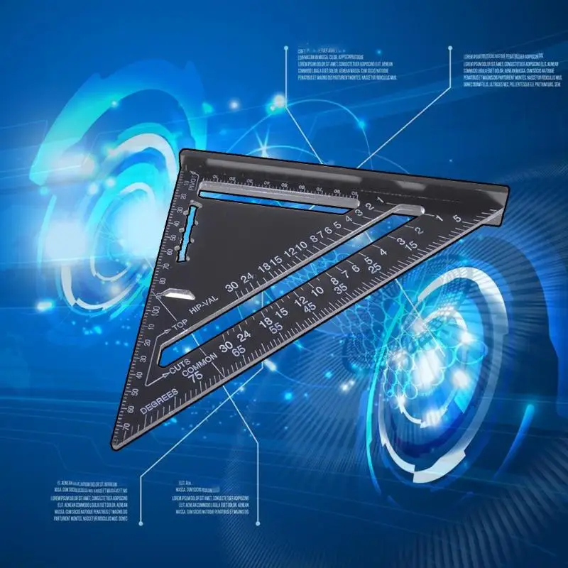 Triangular Measuring Ruler 7/12 inch Angle Metric Aluminum Alloy Woodwork Speed Square Triangle Protractor Trammel | Инструменты