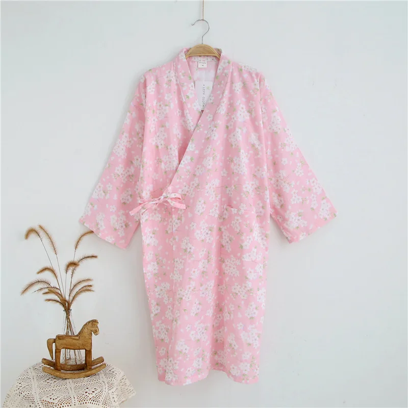 Японское кимоно пижамы для женщин чистый хлопок Yukata японский Полный хлопковый
