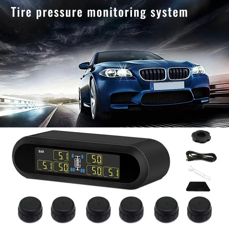 TPMS система контроля давления в шинах Супер lcd общий автобус с 6 колесами и