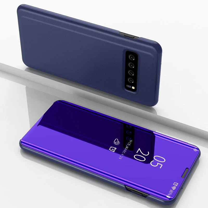 Прозрачный зеркальный чехол для Samsung Galaxy S 10E S10E кожаный флип с подставкой
