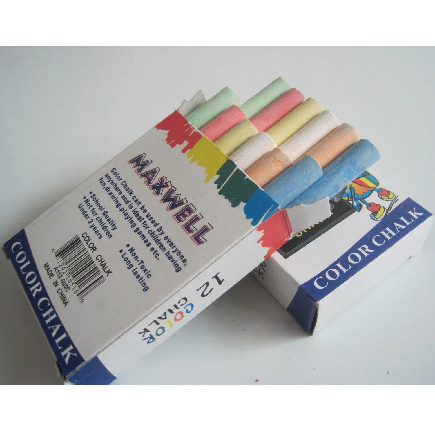 Нетоксичный цветной мел без пыли 24 шт.|Мел| |