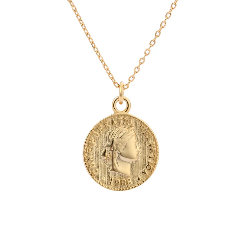 

Factory Price 100% 925 Silver Fashion Minimalism Delicate Round Coins Pendant Necklace Fine Jewelry for Female