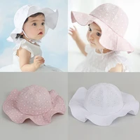 toddler infant baby girl outdoor bucket lace up hat summer sun beach bonnet beanie cap sun beach cotton hat