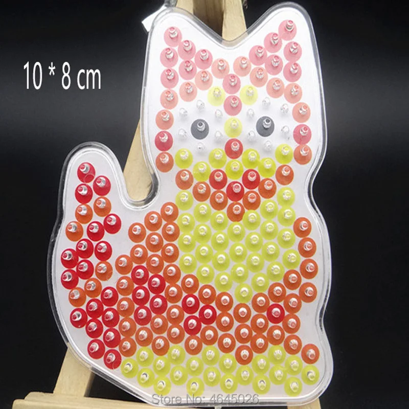 10pcs diy pegboards perle hama 5mm perler ironing beads peg boards animal pattern girls gift kids educational toys for children free global shipping