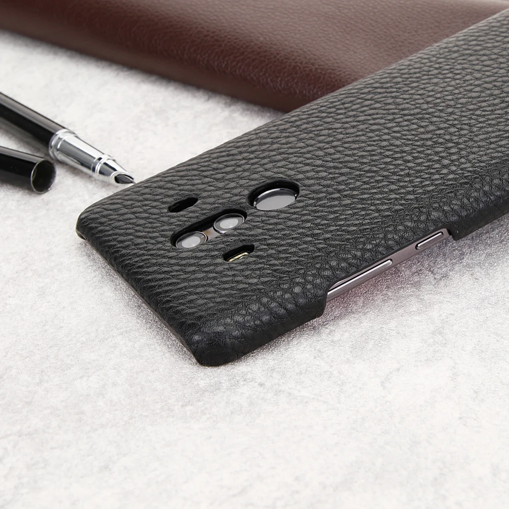 Hunreone Litchi Stripe Hight Quality Luxury Genuine Leather Case Cover For Huawei Mate 10 Pro 9 | Мобильные телефоны и