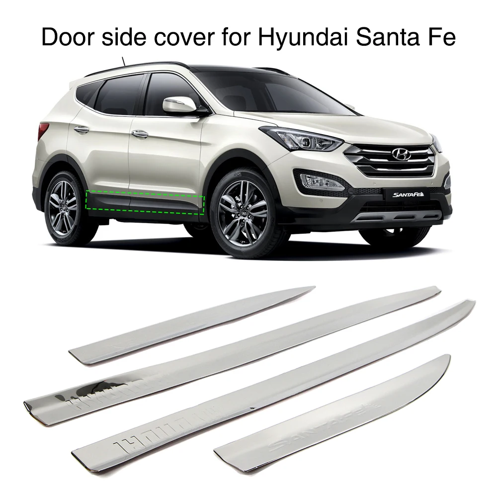 4 шт. Боковая крышка двери молдинг отделка защита для Hyundai Santa Fe IX45 2013 2014 2015 2016