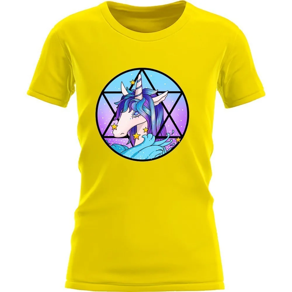 Мода 2019 Kawaii Единорог печатная Женская футболка Летняя мода Licorne короткий рукав