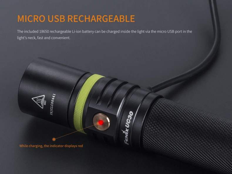 Fenix UC30 Cree XP L HI V3 светодиодный фонарик 1000 люмен с батареей 18650 2600 мАч|Фонарики и